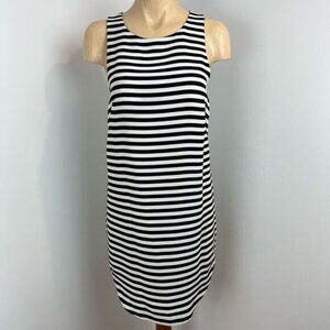 H&M Women’s U.S. 6 Black White Striped Sleeveless Midi Dress Casual Basic Summer